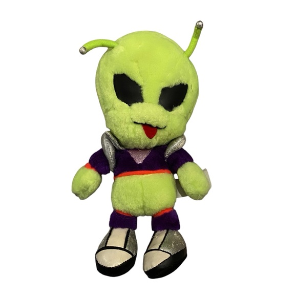 Vintage Great American Toy Co. Neon Green Alien UFO Bright Plush Stuffed Animal - Picture 1 of 14